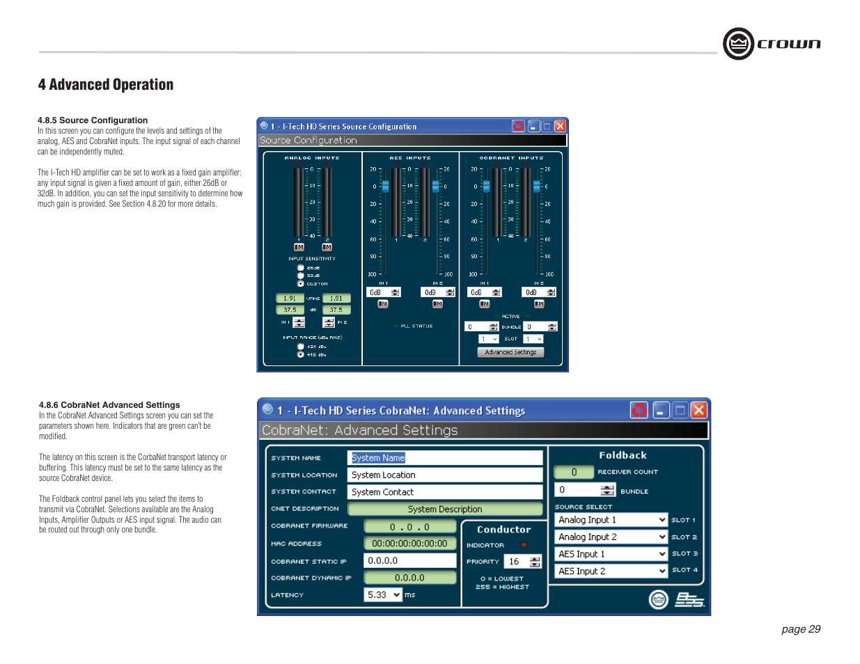 4 advanced operation | Crown Audio I-T12000 HD User Manual | Page 29 / 60