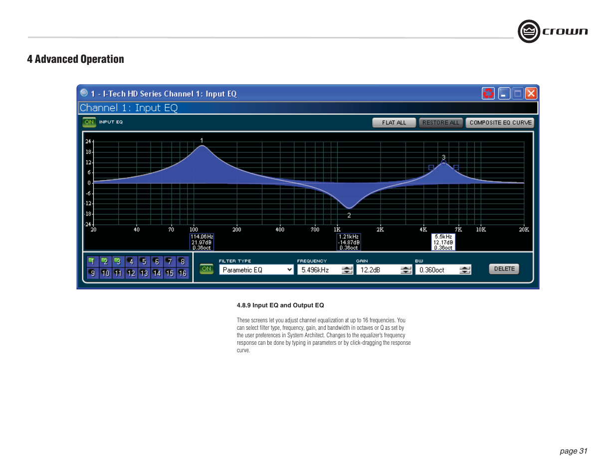 4 advanced operation | Crown Audio I-T12000 HD User Manual | Page 31 / 60