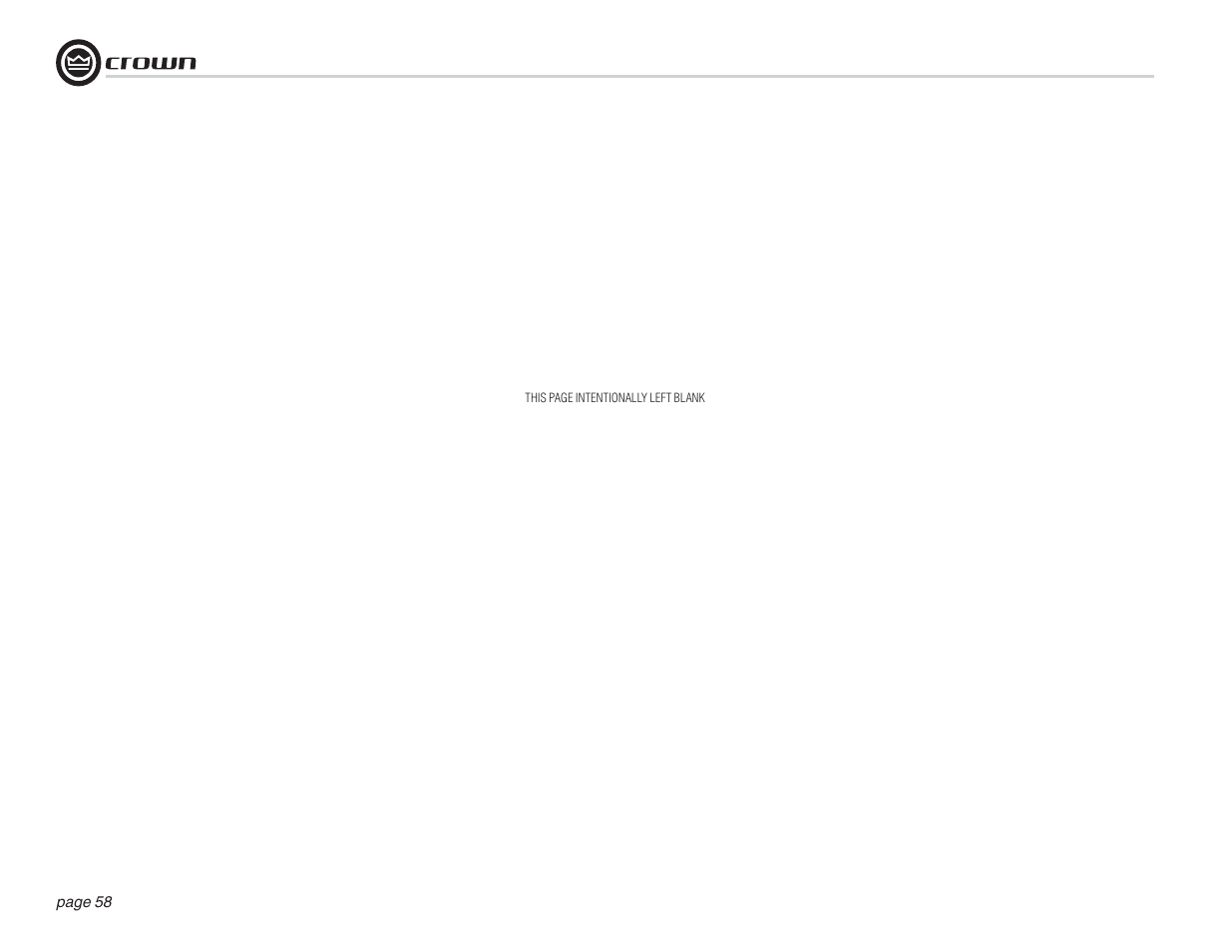 Crown Audio I-T12000 HD User Manual | Page 58 / 60