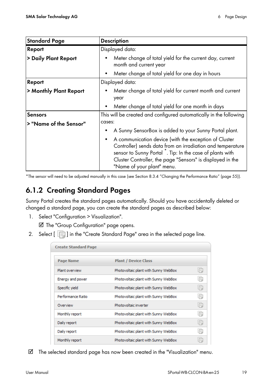 Tip: in the case of pl, 2 creating standard pages | SMA SUNNY WEBBOX User Manual | Page 19 / 77