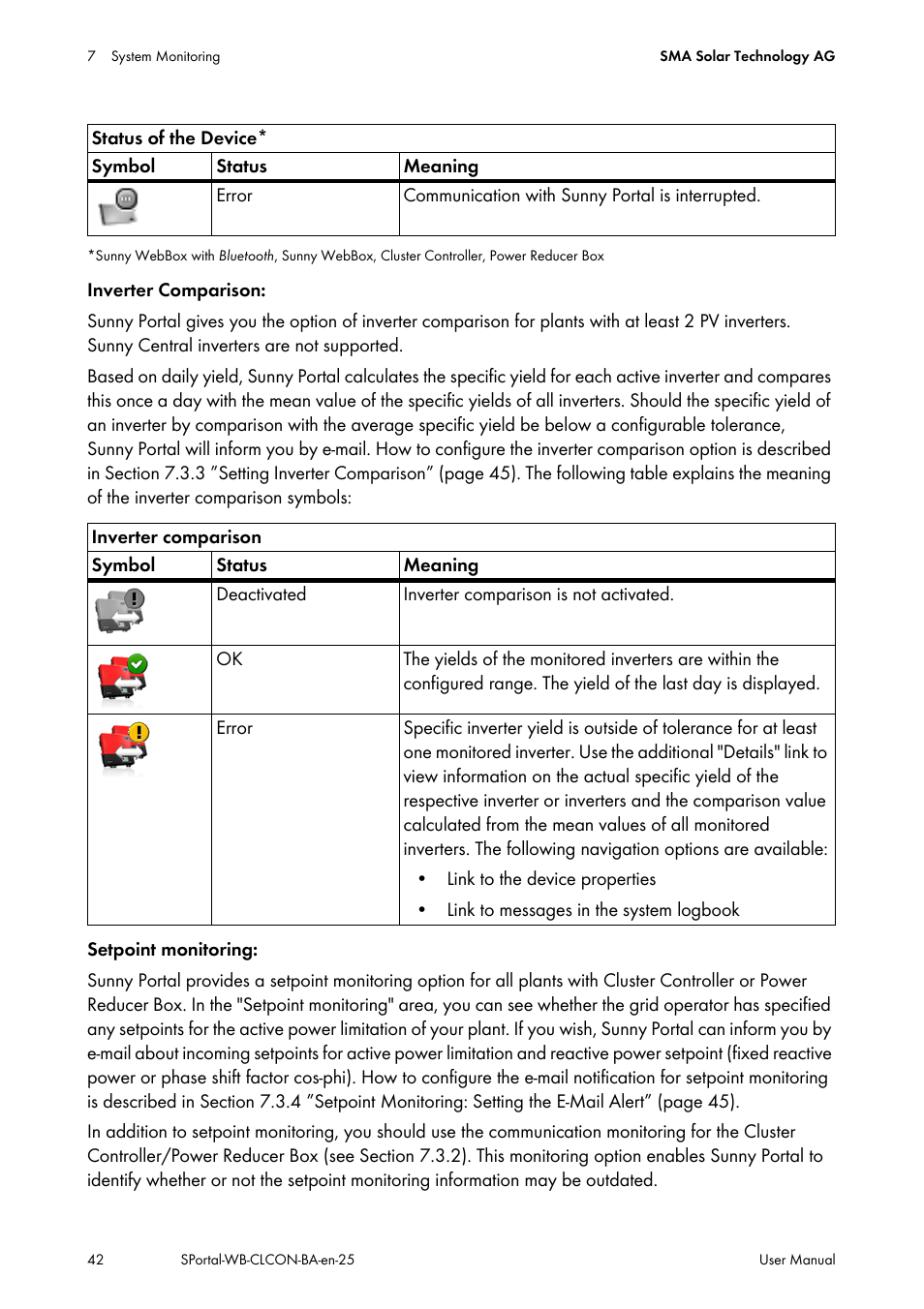 SMA SUNNY WEBBOX User Manual | Page 42 / 77