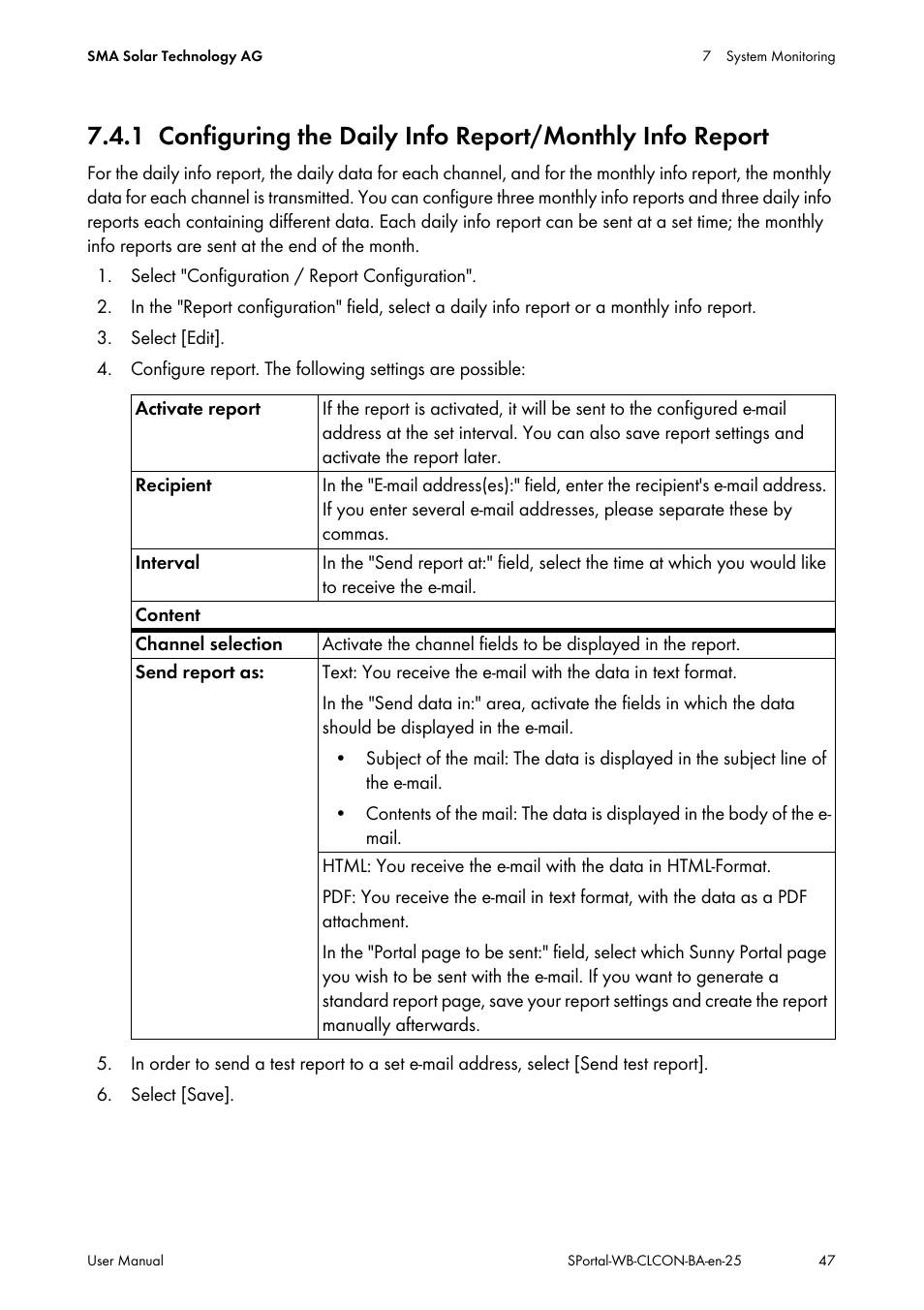 SMA SUNNY WEBBOX User Manual | Page 47 / 77