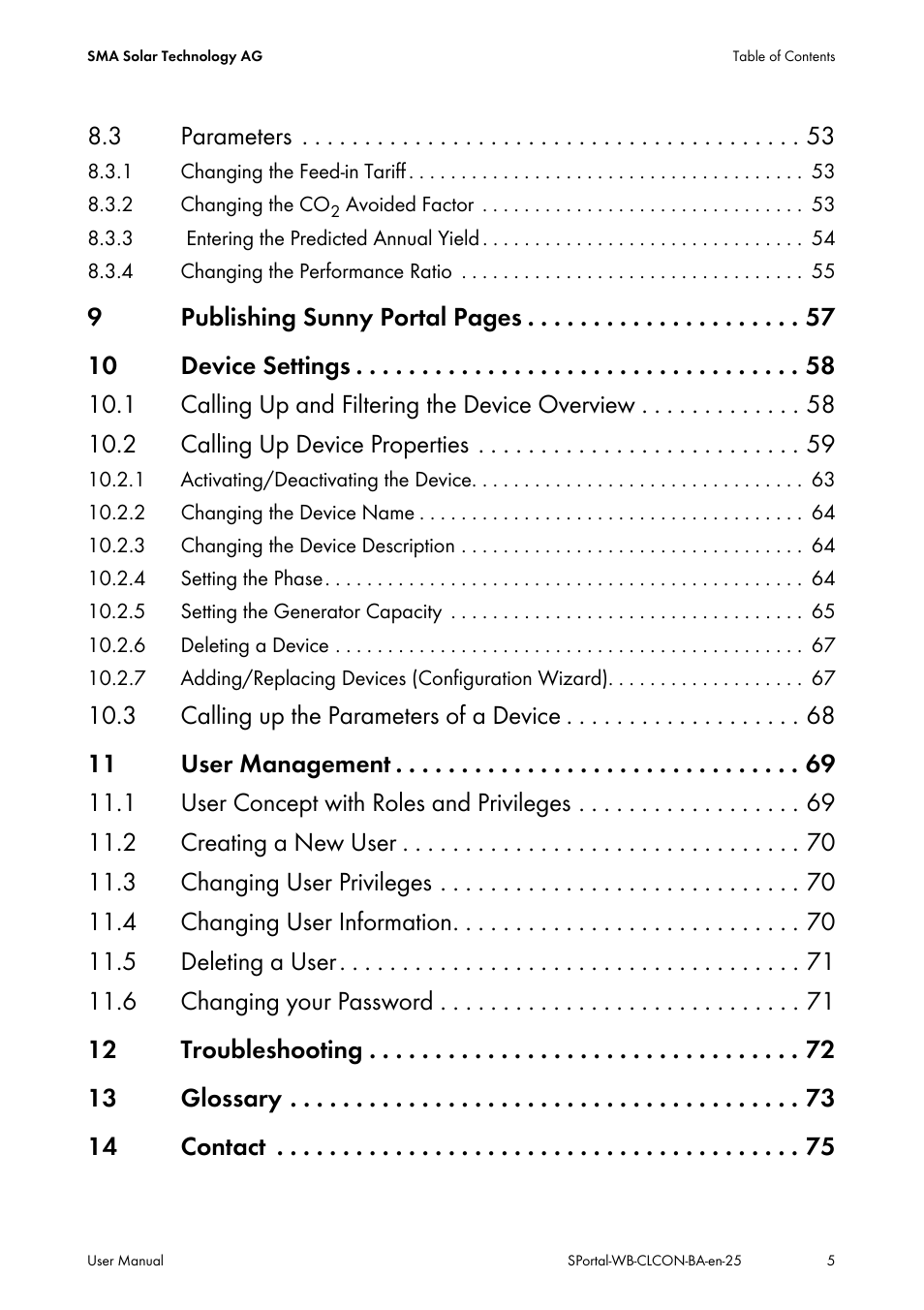 SMA SUNNY WEBBOX User Manual | Page 5 / 77
