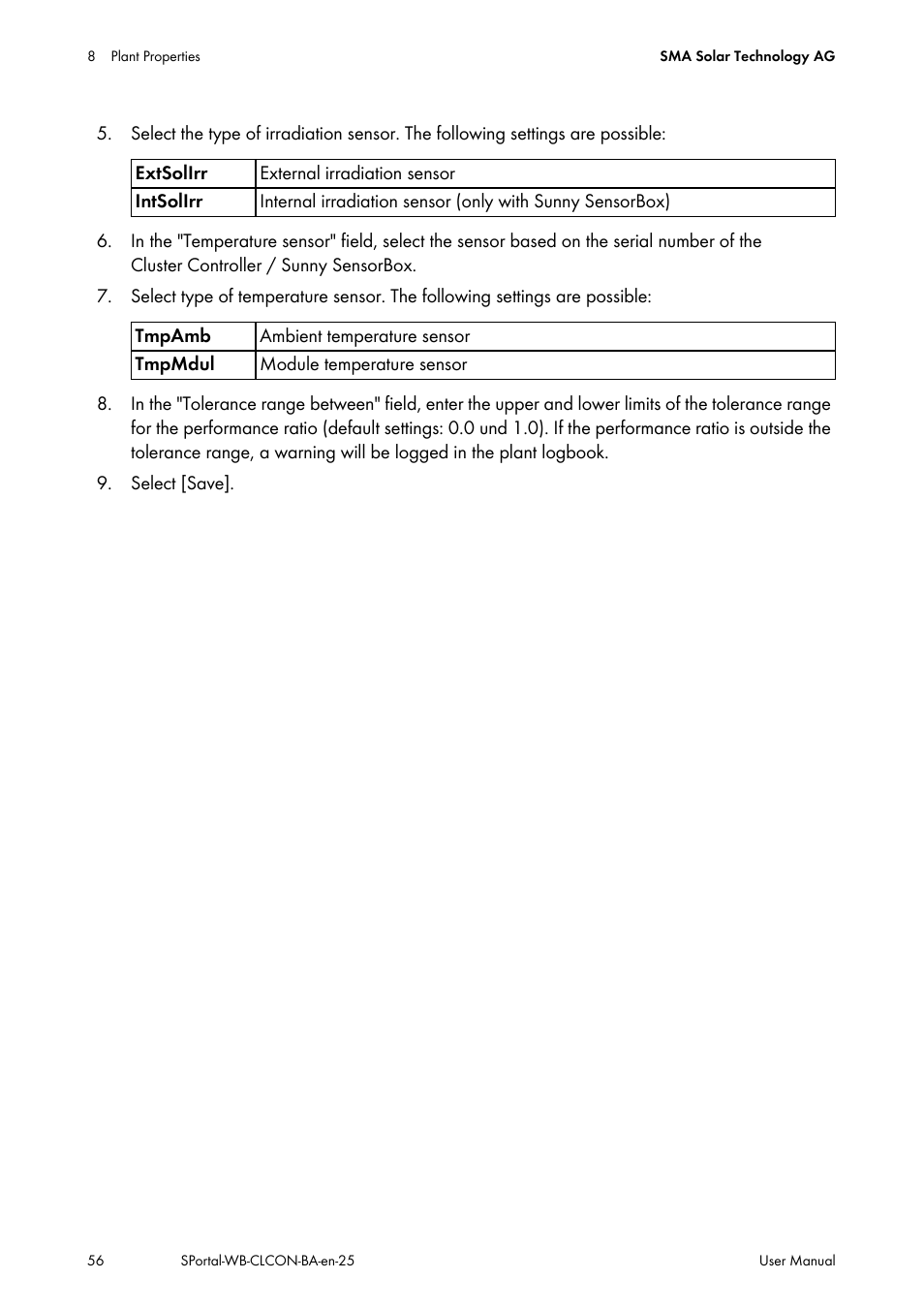 SMA SUNNY WEBBOX User Manual | Page 56 / 77