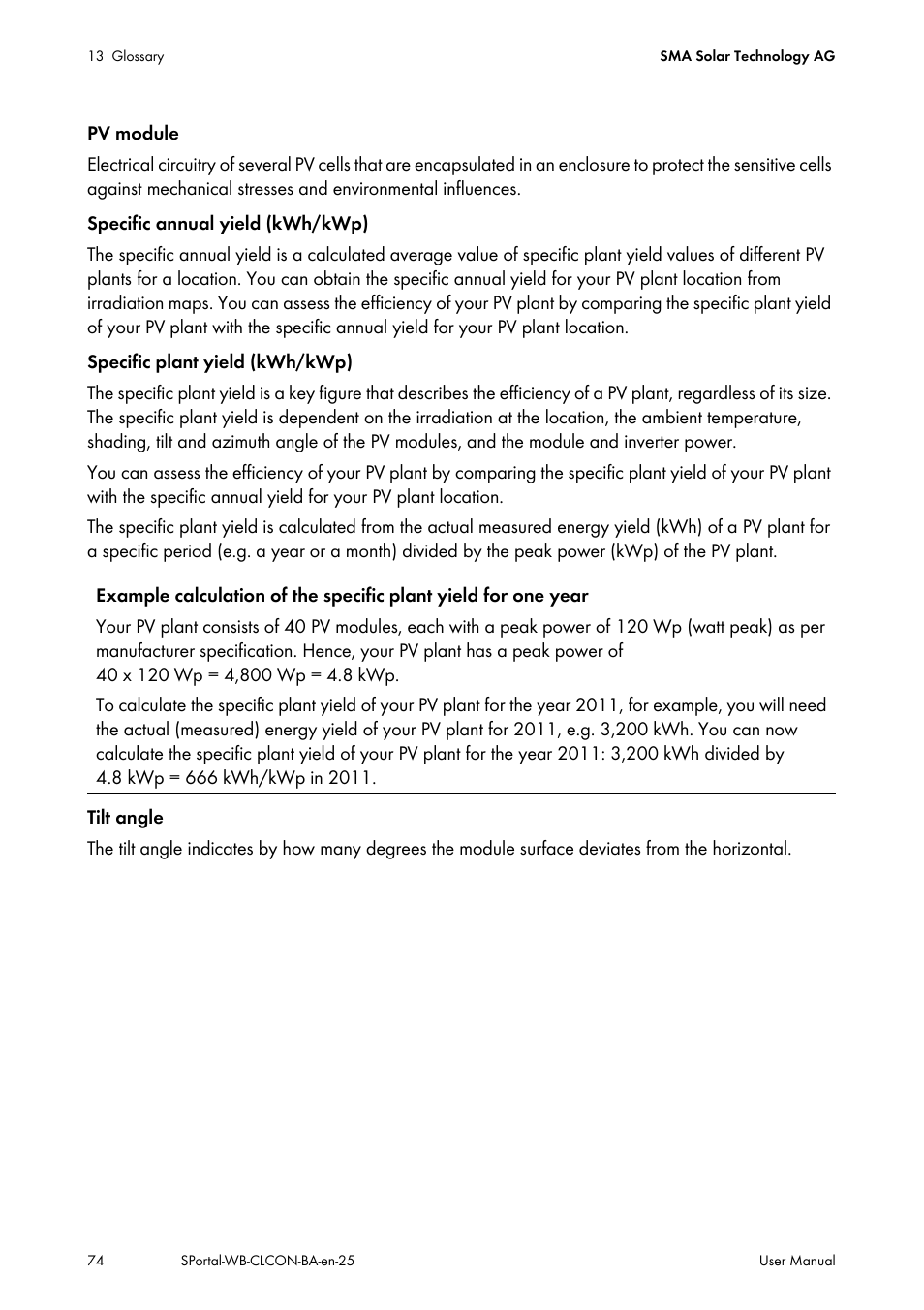 SMA SUNNY WEBBOX User Manual | Page 74 / 77