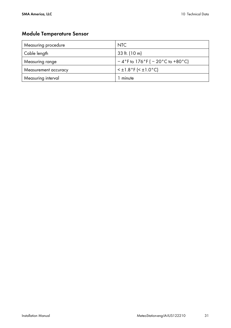 SMA METEO STATION Installation User Manual | Page 31 / 33