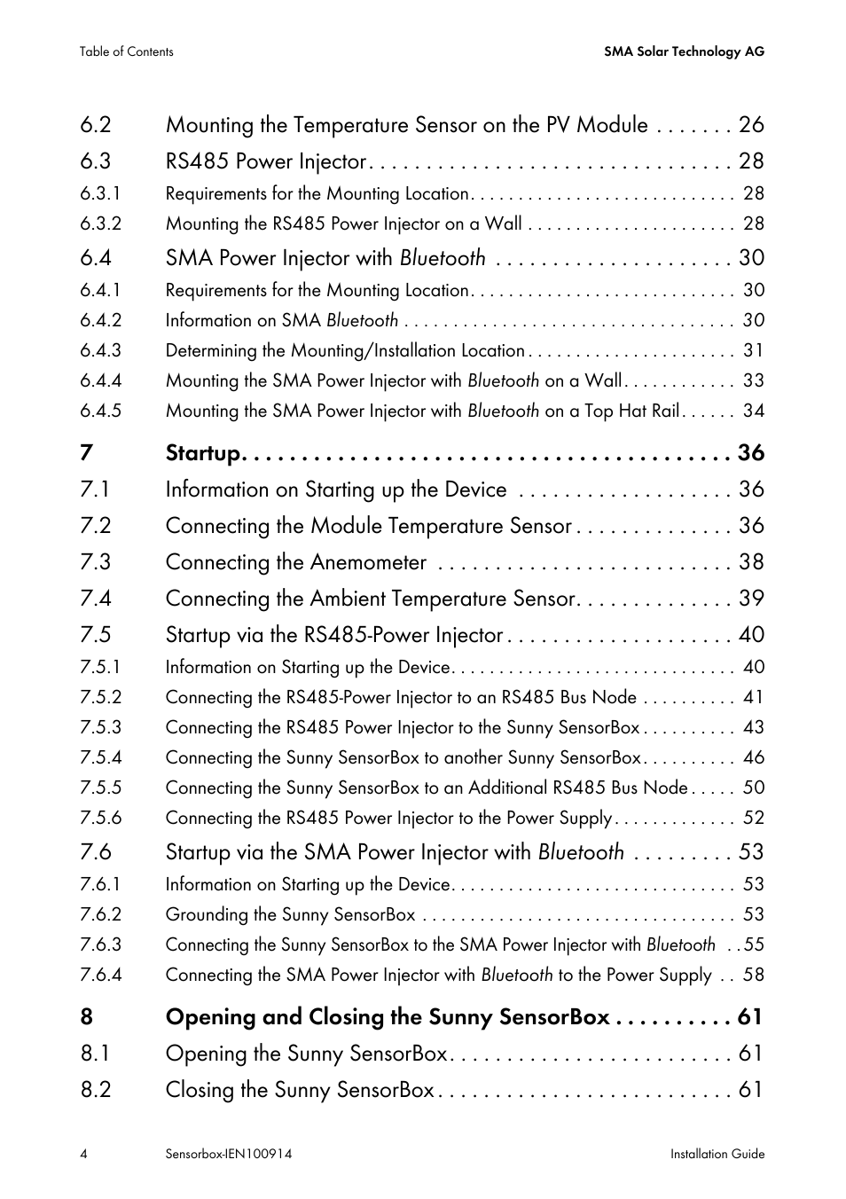 4 sma power injector with bluetooth | SMA Sensorbox User Manual | Page 4 / 84