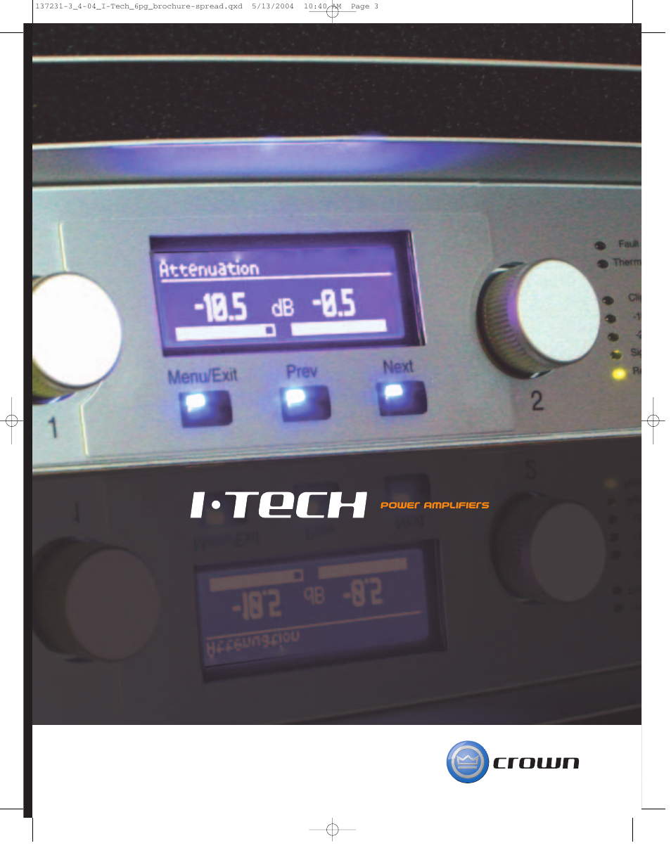 Crown Audio I-Tech Series User Manual | 6 pages