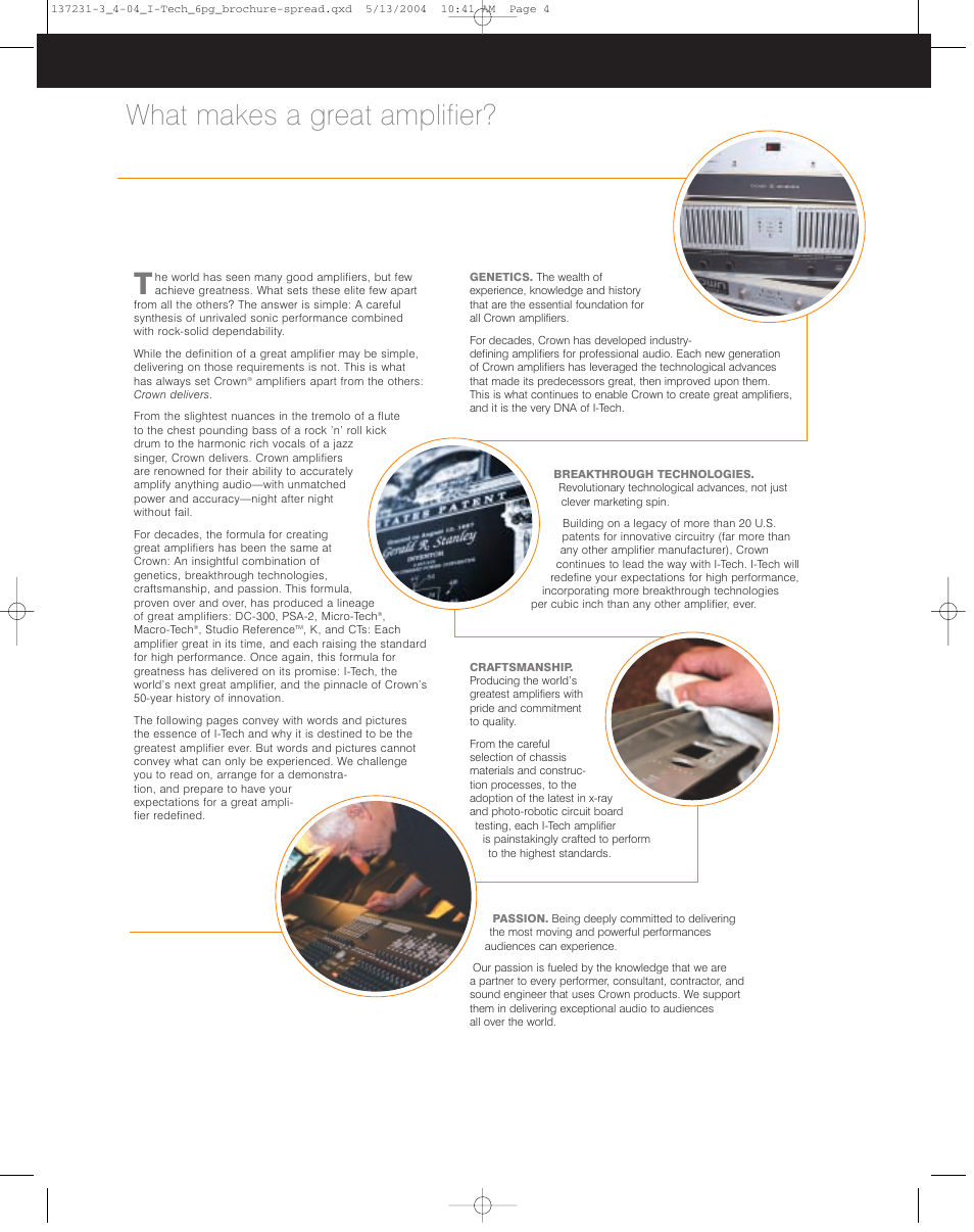 What makes a great amplifier | Crown Audio I-Tech Series User Manual | Page 2 / 6
