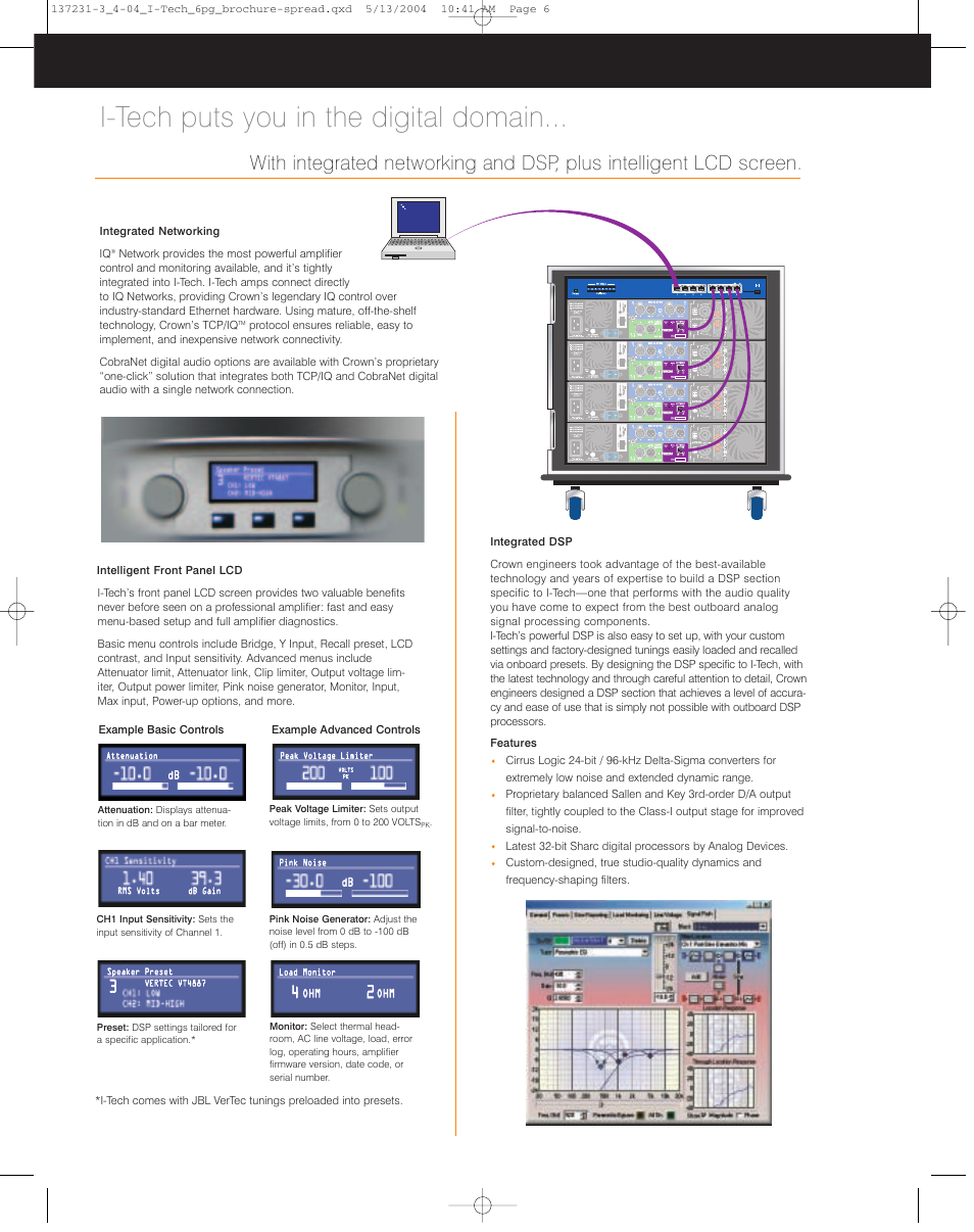 I-tech puts you in the digital domain | Crown Audio I-Tech Series User Manual | Page 5 / 6