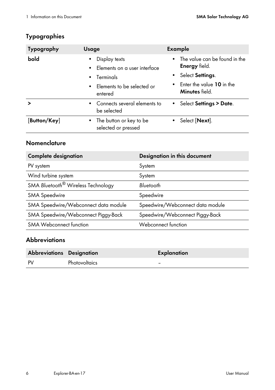 SMA SUNNY EXPLORER User Manual | Page 6 / 59