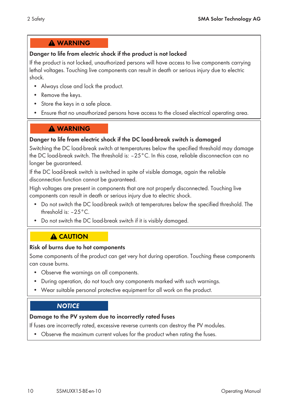 SMA SSM-U-1615 User Manual | Page 10 / 76