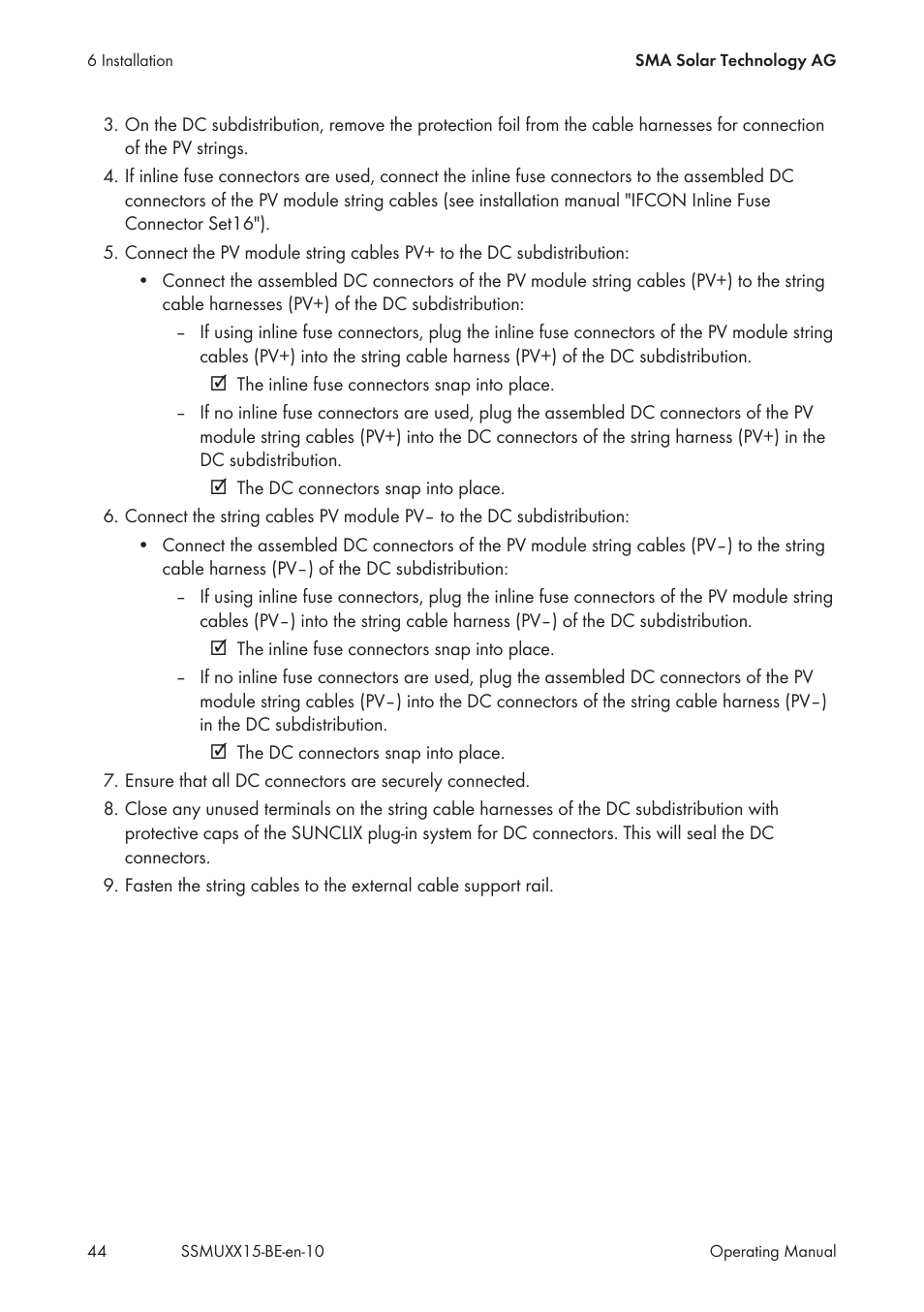 SMA SSM-U-1615 User Manual | Page 44 / 76