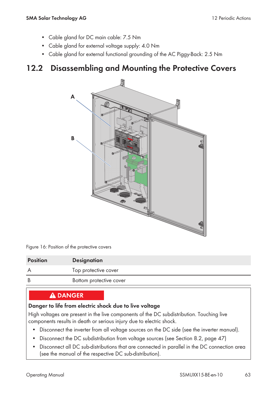 2 disassembling and mounting the protective covers | SMA SSM-U-1615 User Manual | Page 63 / 76