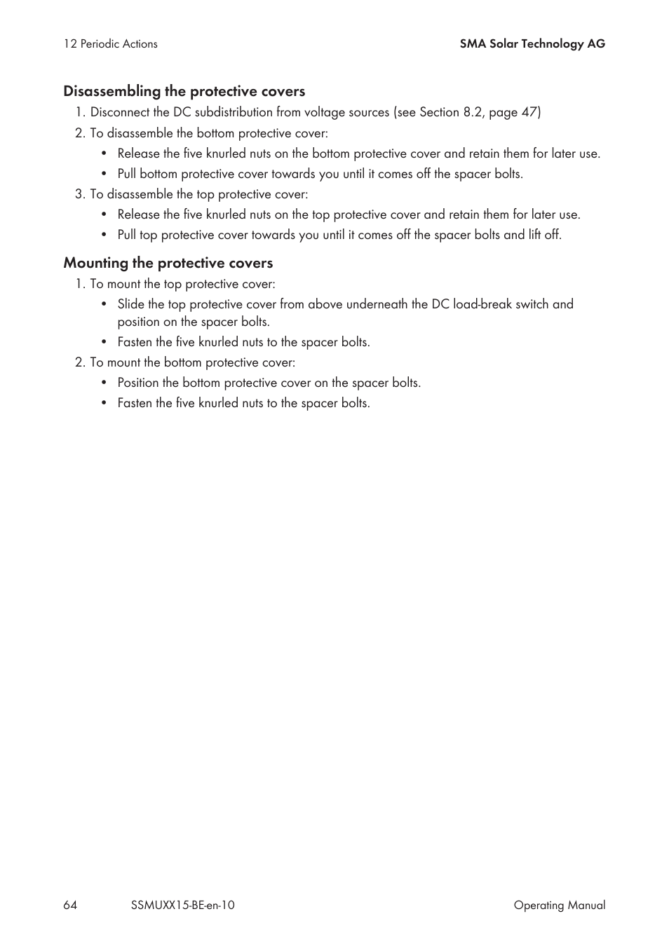 SMA SSM-U-1615 User Manual | Page 64 / 76