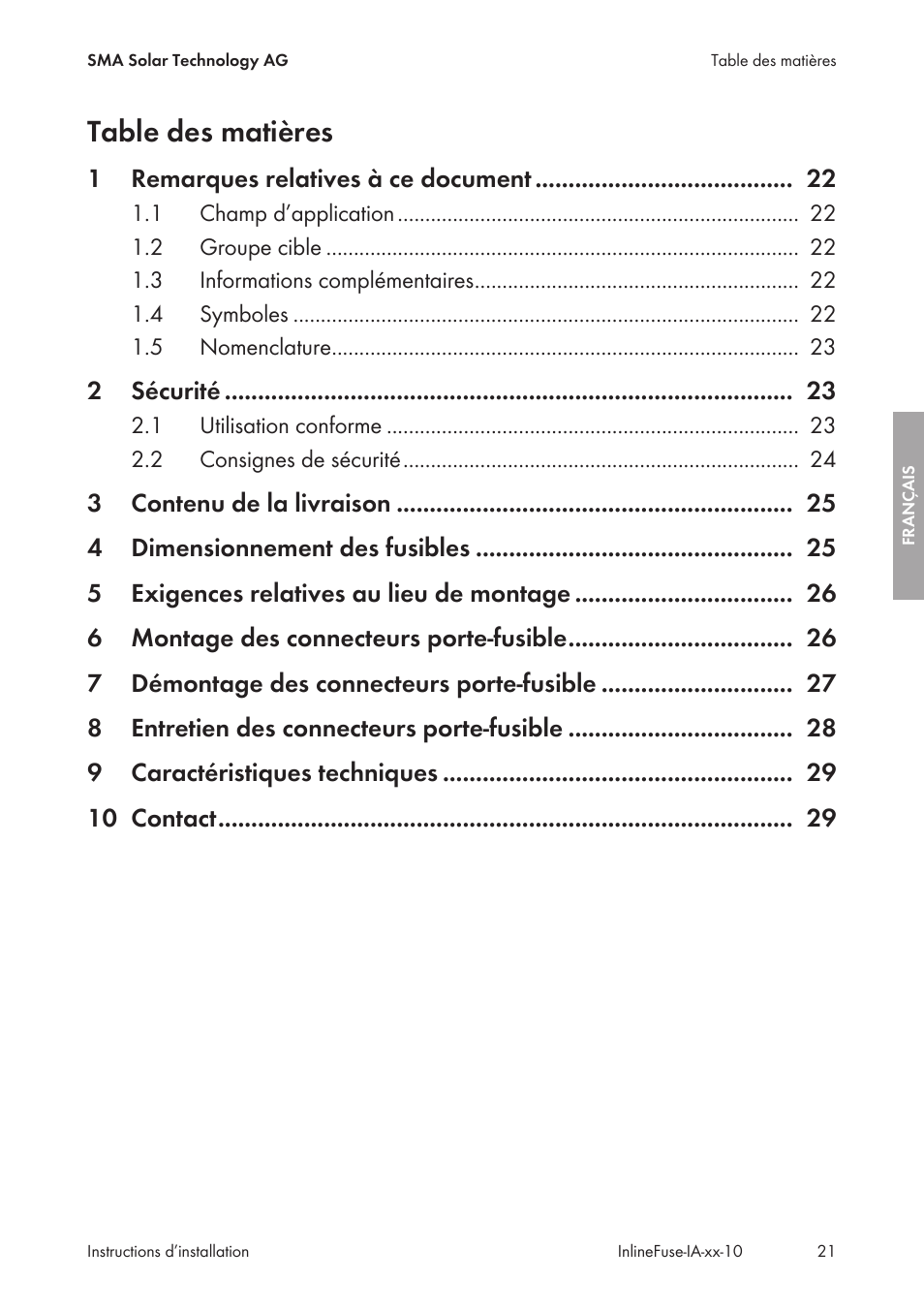 SMA IFCON Inline-Fuse-Connector-Set16 User Manual | Page 21 / 88