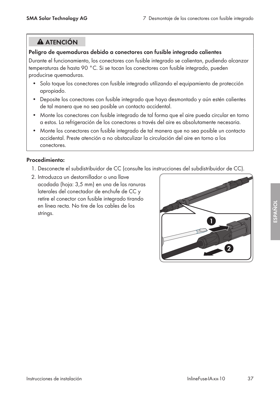 SMA IFCON Inline-Fuse-Connector-Set16 User Manual | Page 37 / 88