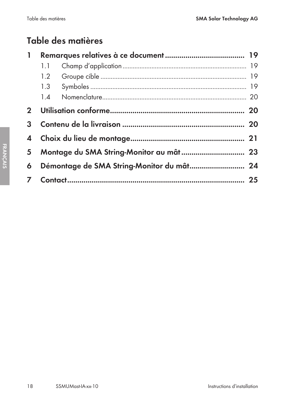 SMA String-Monitors Pole Mounting Set User Manual | Page 18 / 74