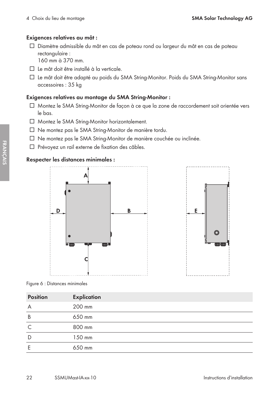 SMA String-Monitors Pole Mounting Set User Manual | Page 22 / 74