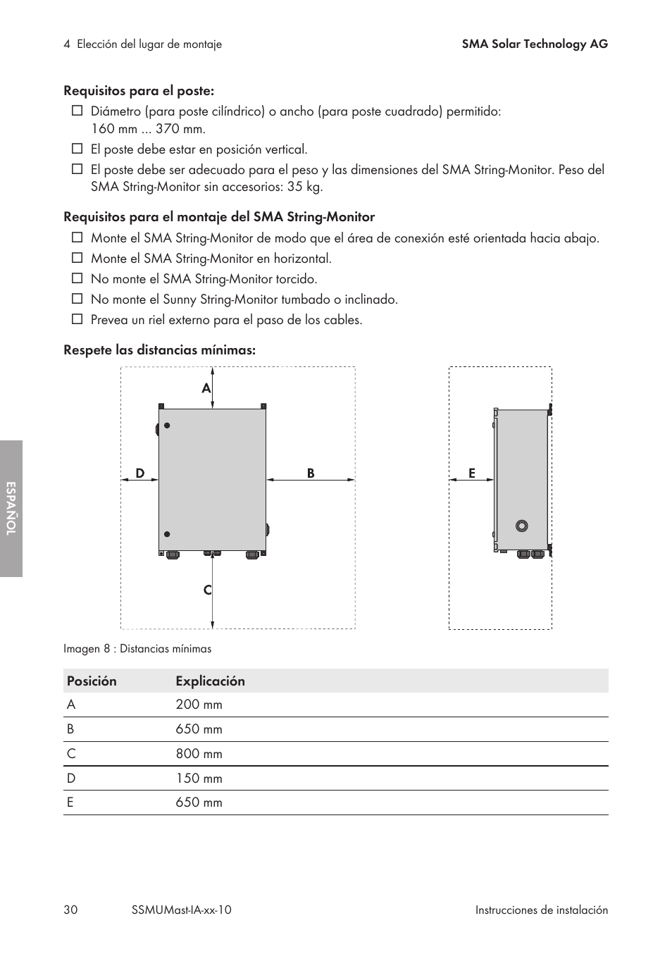 SMA String-Monitors Pole Mounting Set User Manual | Page 30 / 74