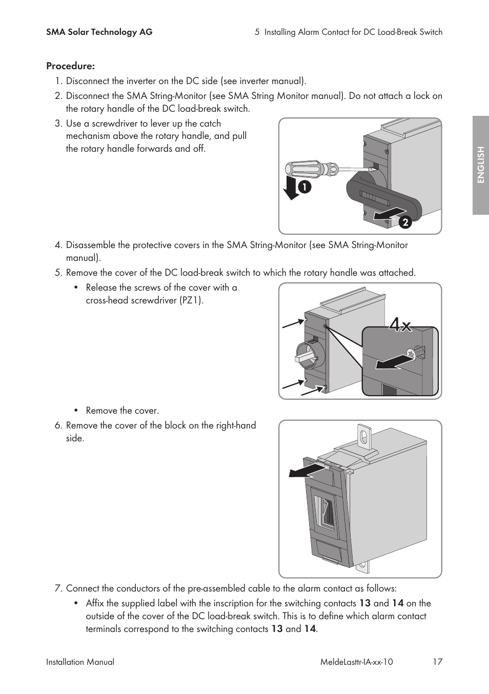 SMA String-Monitors Alarm Contact Kit User Manual | Page 17 / 86