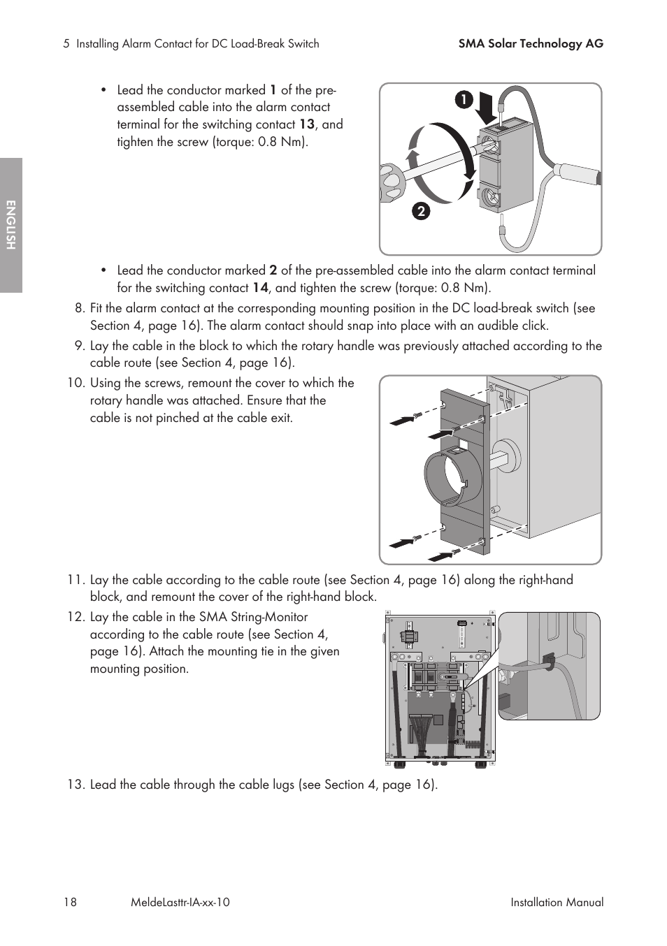 SMA String-Monitors Alarm Contact Kit User Manual | Page 18 / 86