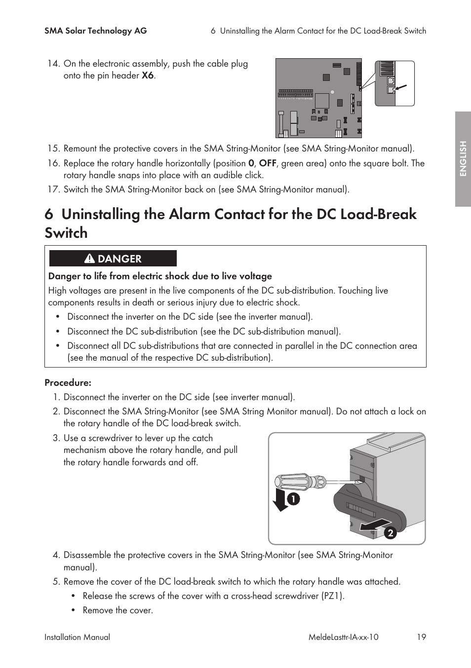 SMA String-Monitors Alarm Contact Kit User Manual | Page 19 / 86