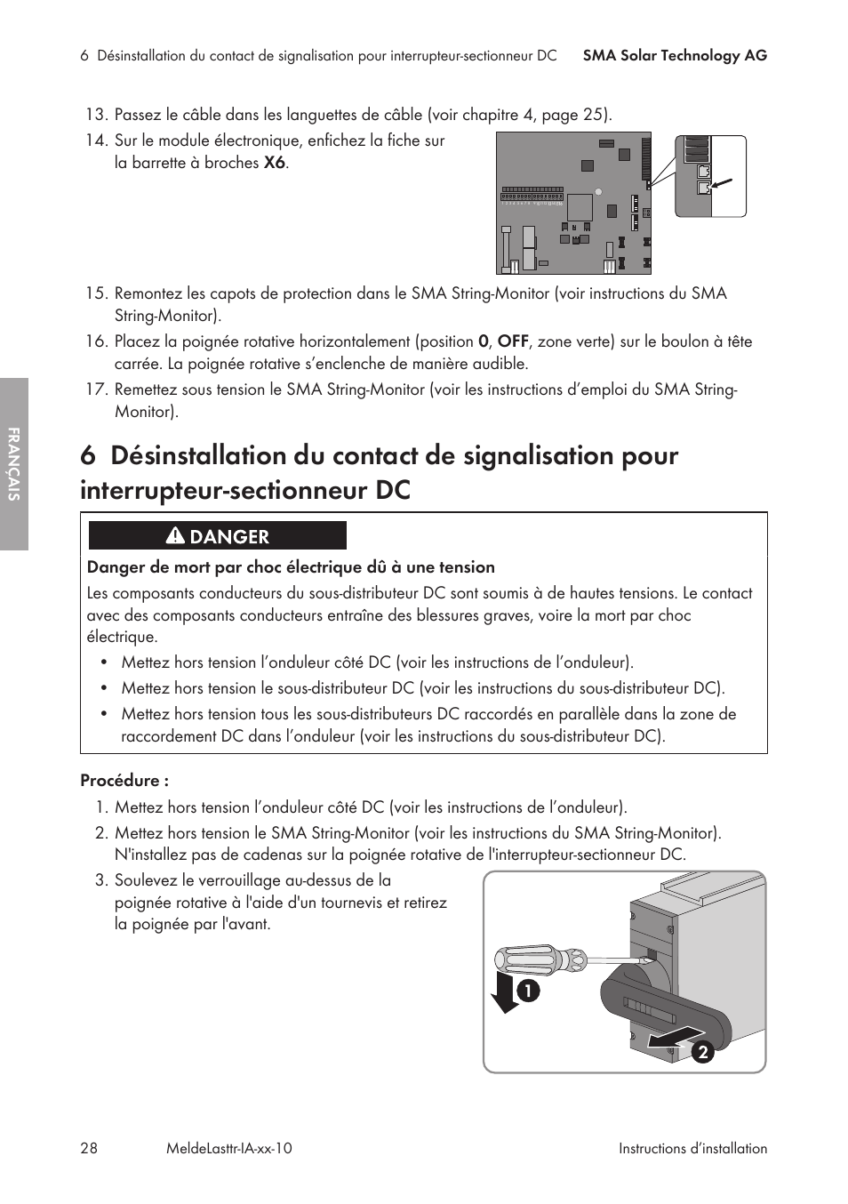 SMA String-Monitors Alarm Contact Kit User Manual | Page 28 / 86
