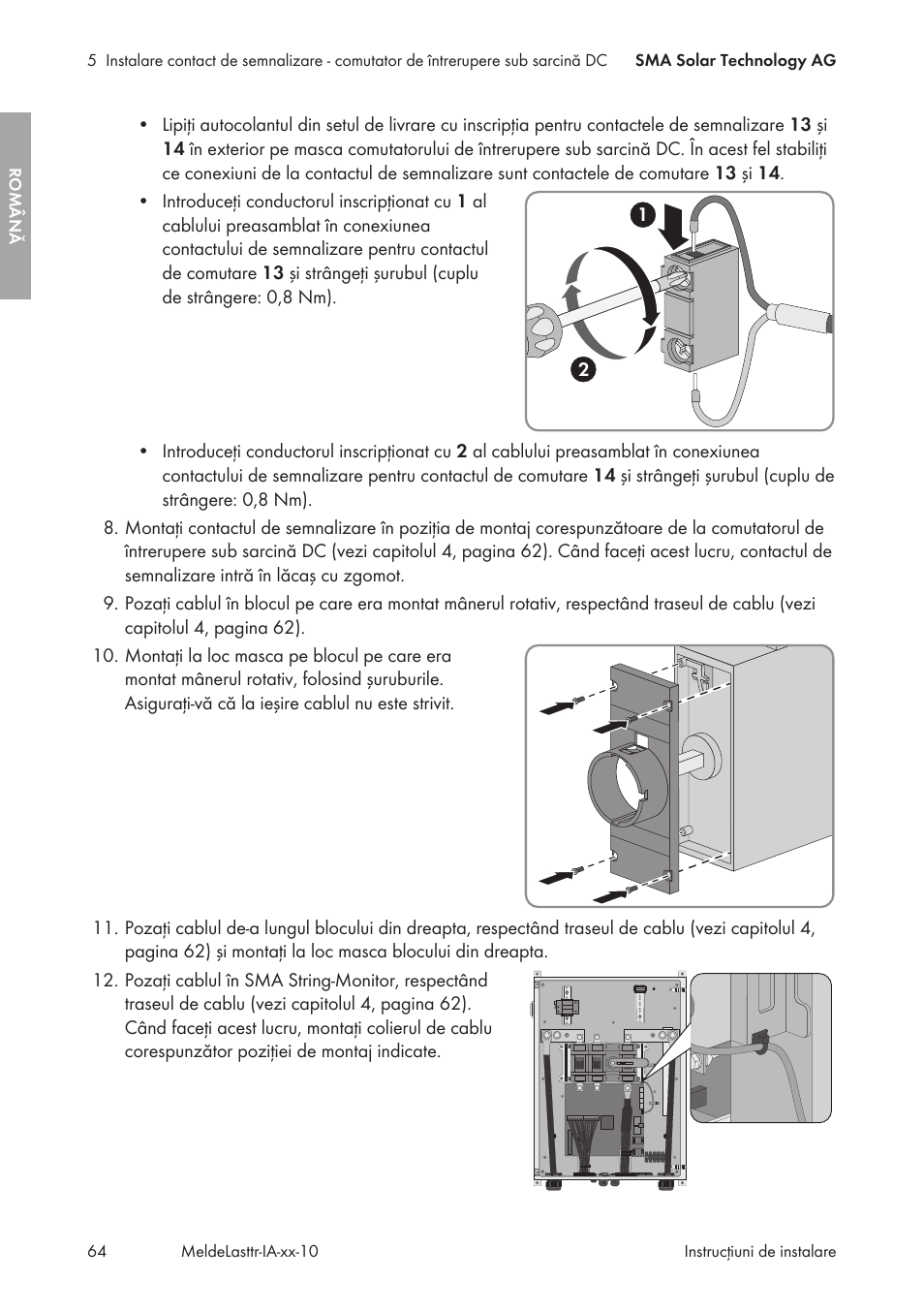 SMA String-Monitors Alarm Contact Kit User Manual | Page 64 / 86