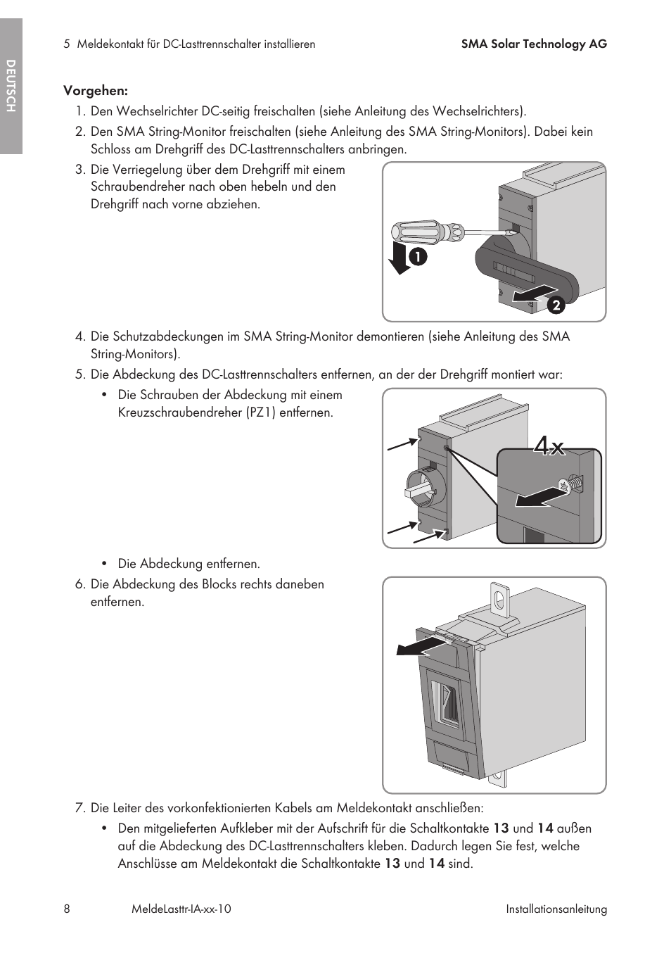 SMA String-Monitors Alarm Contact Kit User Manual | Page 8 / 86