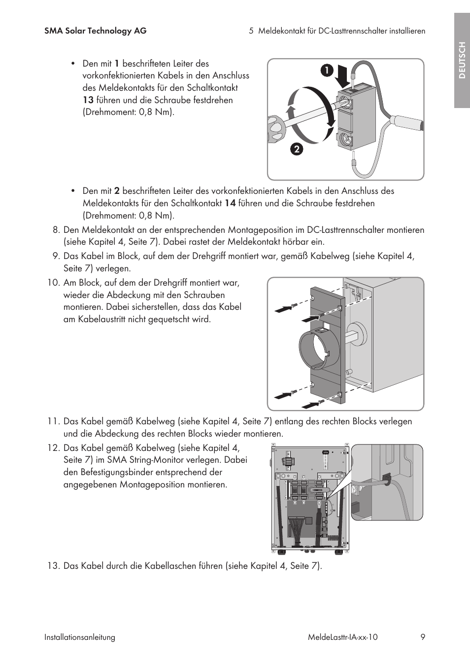 SMA String-Monitors Alarm Contact Kit User Manual | Page 9 / 86