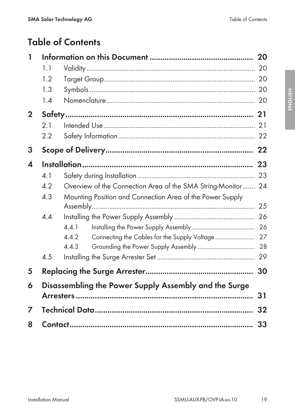 SMA External Supply Voltage 230 V User Manual | Page 19 / 144