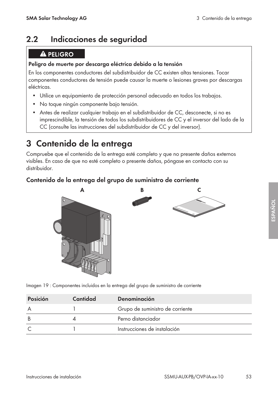 SMA External Supply Voltage 230 V User Manual | Page 53 / 144