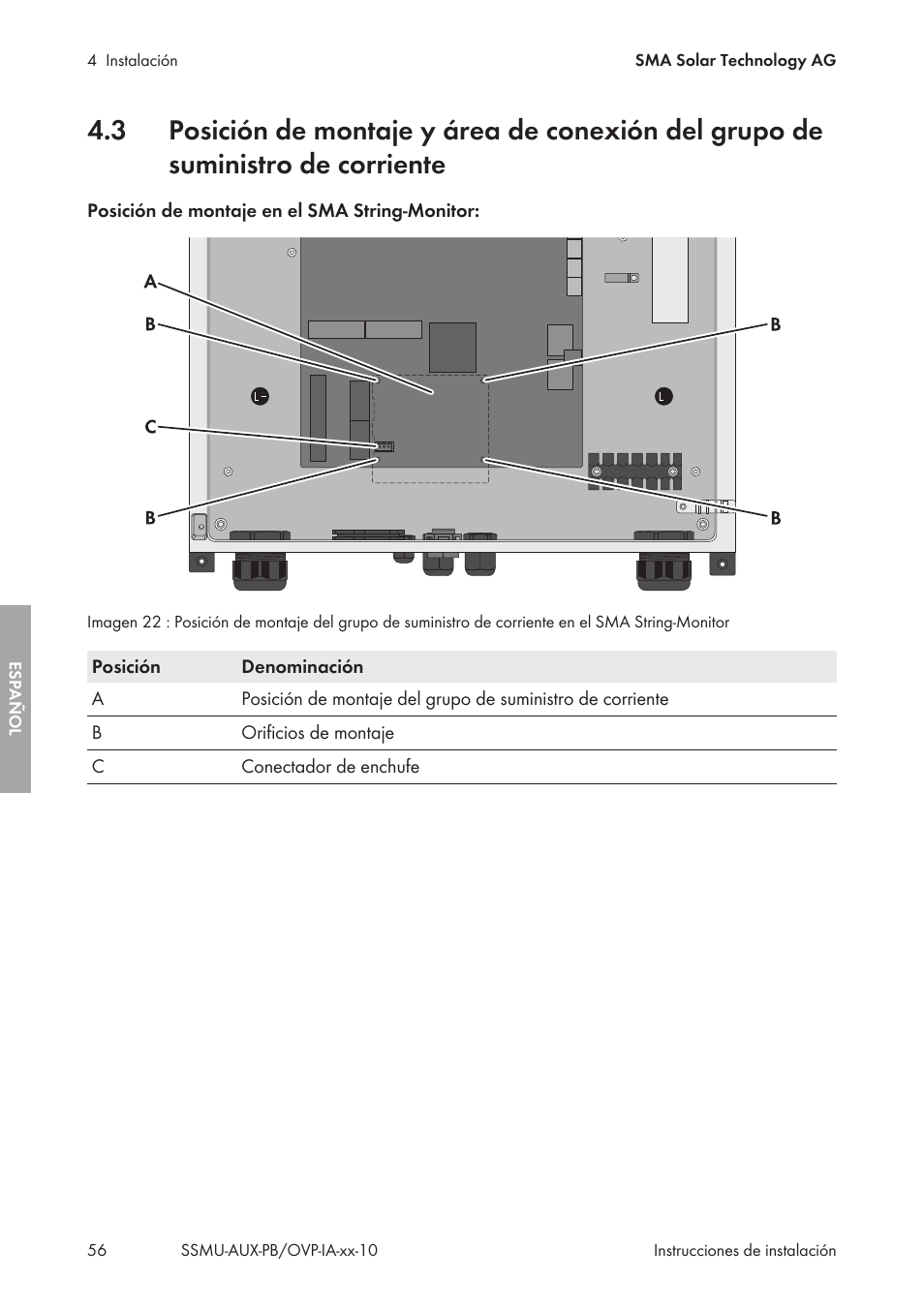 SMA External Supply Voltage 230 V User Manual | Page 56 / 144