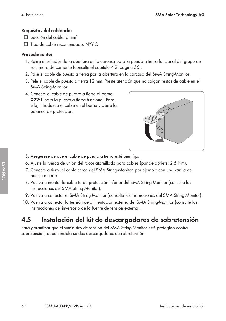 SMA External Supply Voltage 230 V User Manual | Page 60 / 144