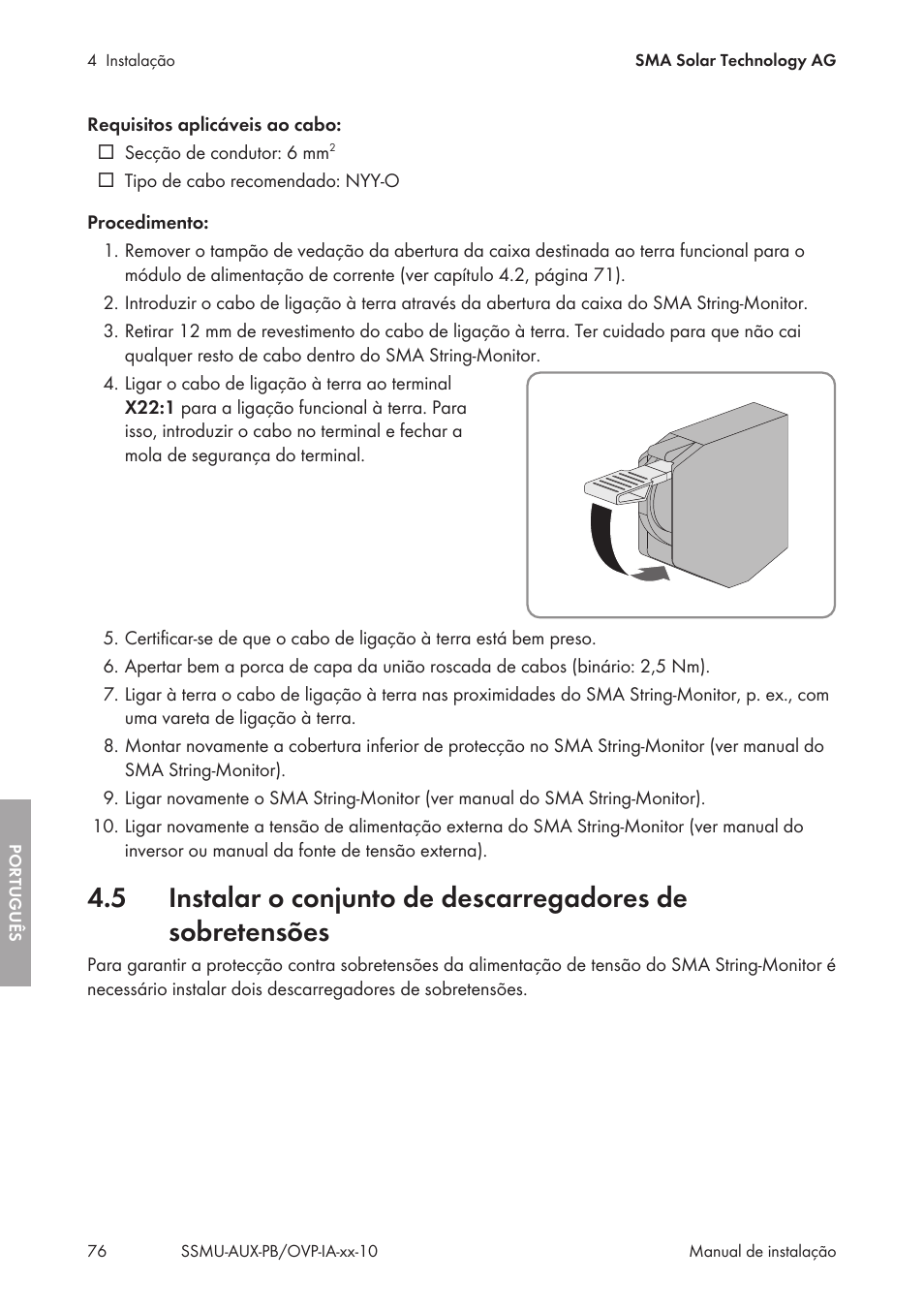 SMA External Supply Voltage 230 V User Manual | Page 76 / 144