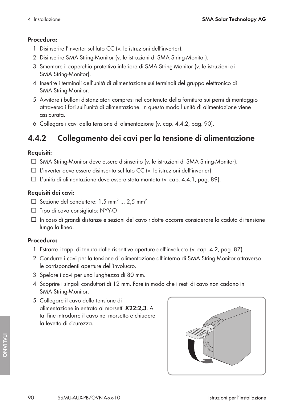 SMA External Supply Voltage 230 V User Manual | Page 90 / 144