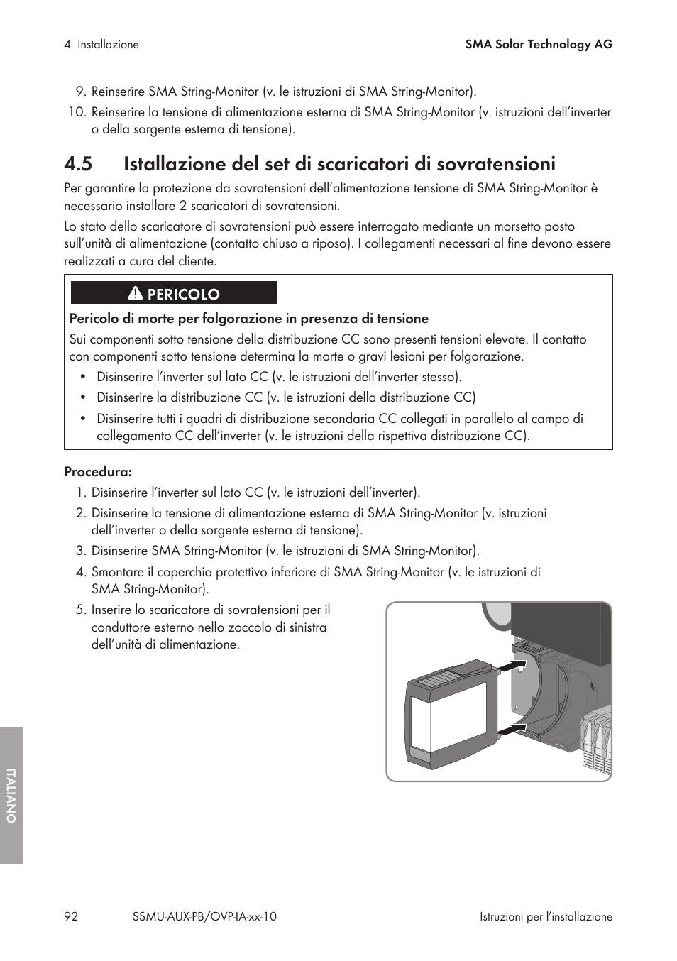 SMA External Supply Voltage 230 V User Manual | Page 92 / 144