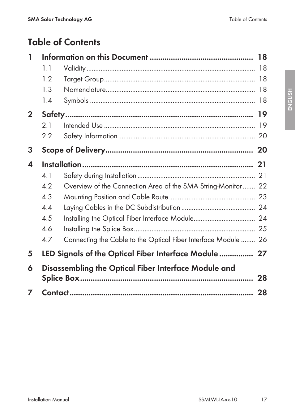 SMA String-Monitors Optical Fiber Interface Module User Manual | Page 17 / 124