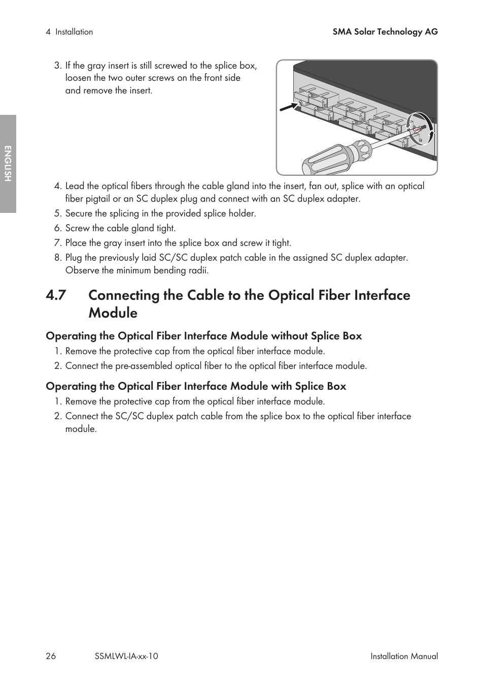 SMA String-Monitors Optical Fiber Interface Module User Manual | Page 26 / 124