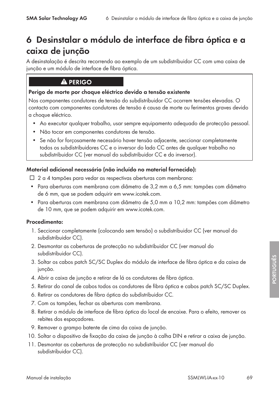 SMA String-Monitors Optical Fiber Interface Module User Manual | Page 69 / 124