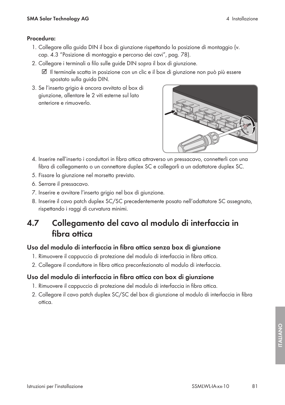 SMA String-Monitors Optical Fiber Interface Module User Manual | Page 81 / 124