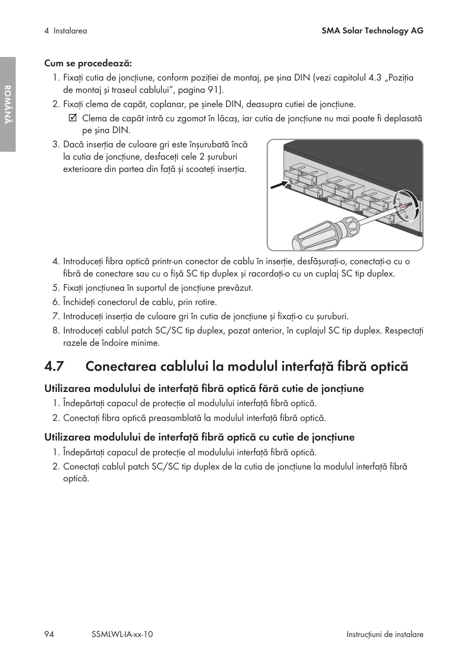 SMA String-Monitors Optical Fiber Interface Module User Manual | Page 94 / 124