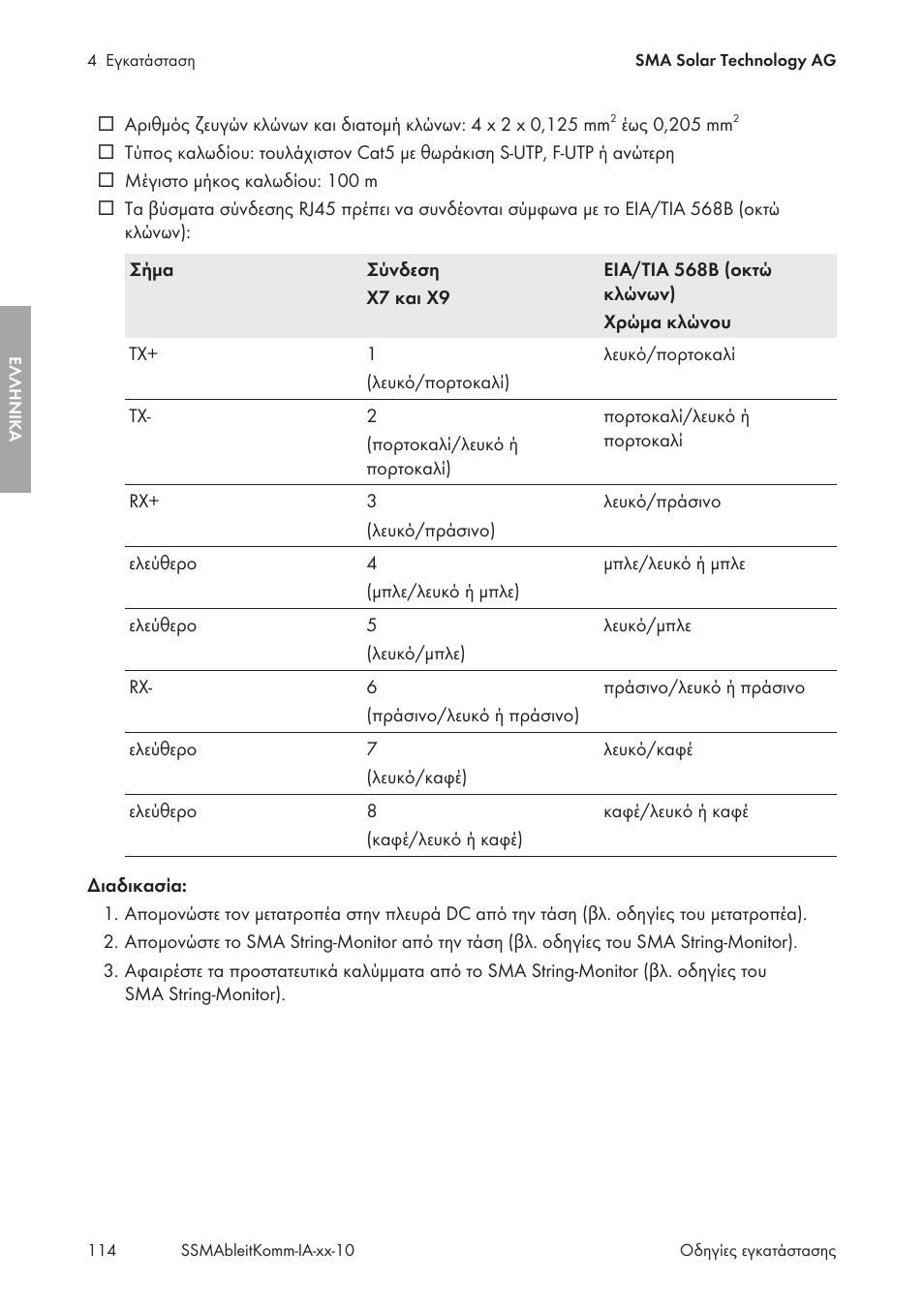 SMA String-Monitors Ethernet overvoltage protection set User Manual | Page 114 / 134