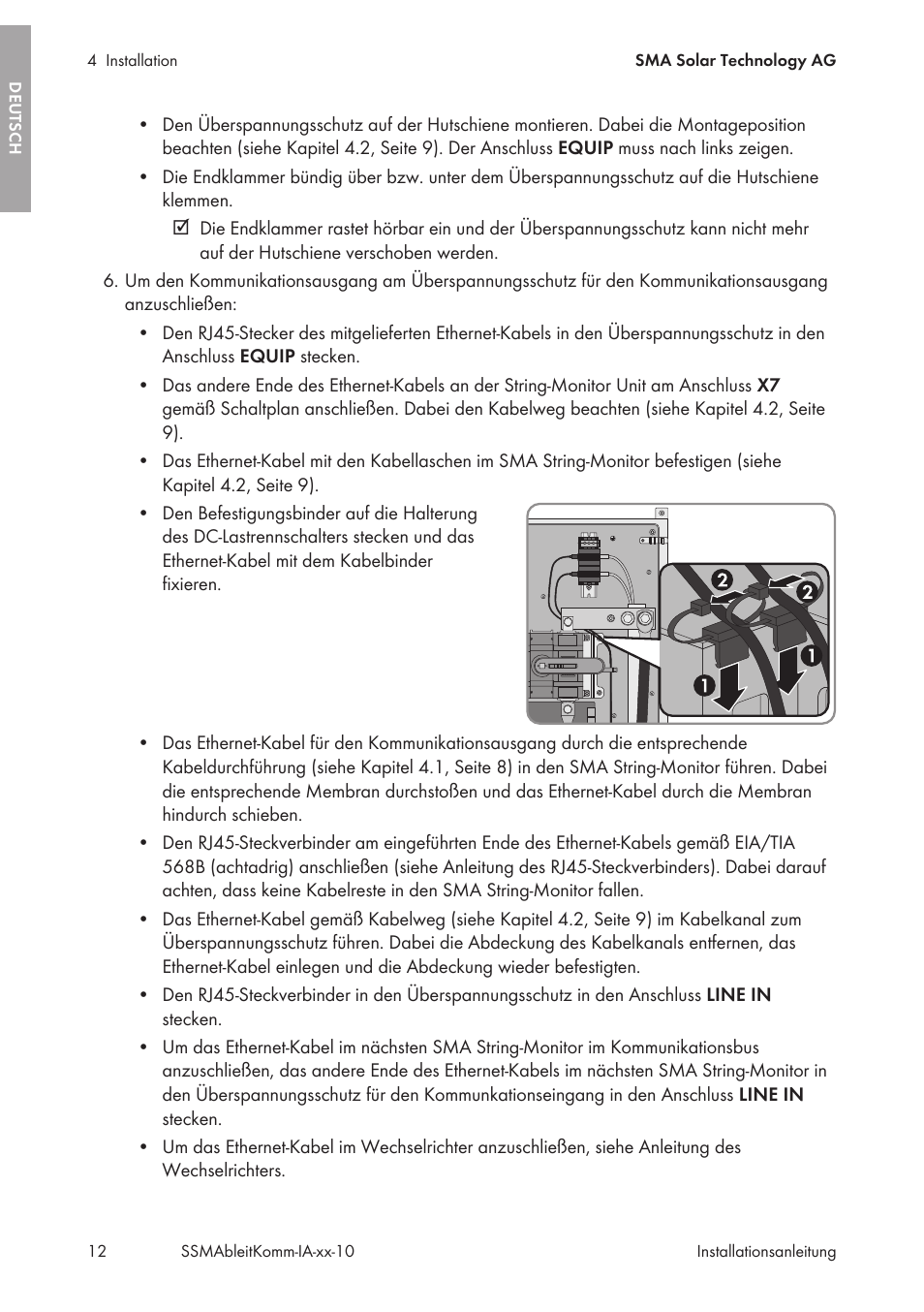 SMA String-Monitors Ethernet overvoltage protection set User Manual | Page 12 / 134