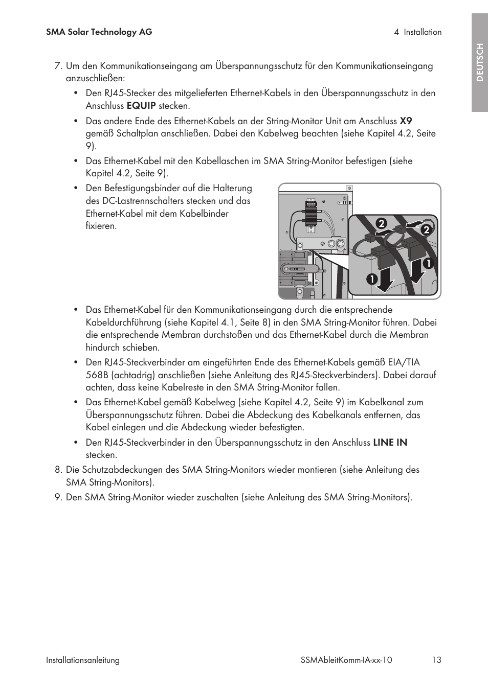 SMA String-Monitors Ethernet overvoltage protection set User Manual | Page 13 / 134