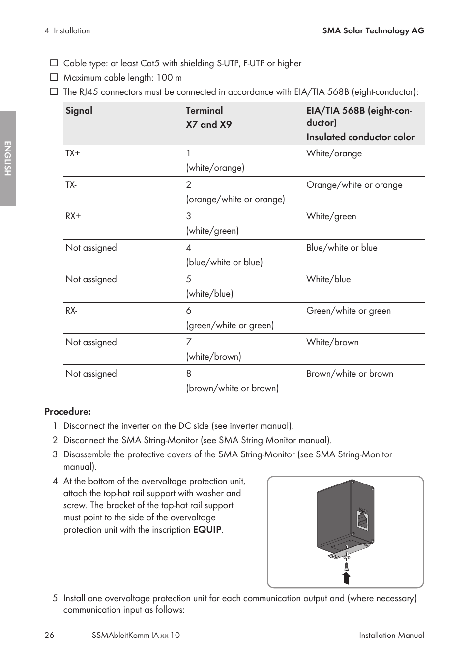 SMA String-Monitors Ethernet overvoltage protection set User Manual | Page 26 / 134