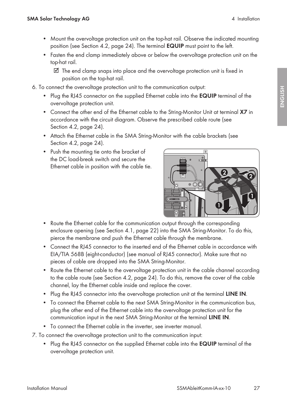 SMA String-Monitors Ethernet overvoltage protection set User Manual | Page 27 / 134