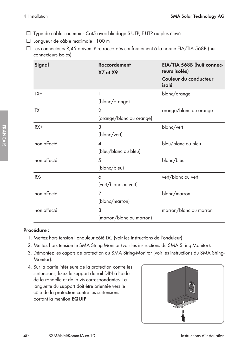 SMA String-Monitors Ethernet overvoltage protection set User Manual | Page 40 / 134