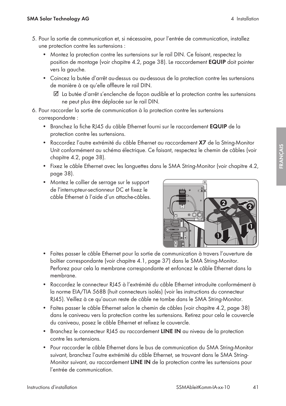 SMA String-Monitors Ethernet overvoltage protection set User Manual | Page 41 / 134